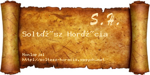 Soltész Horácia névjegykártya